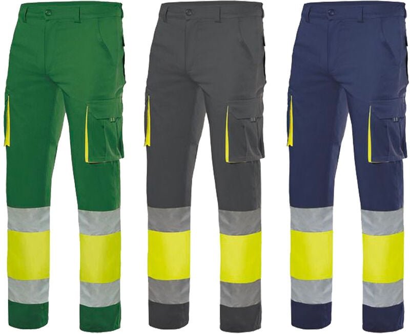 Velilla 303007 Warnschutz-Arbeitshose - XL - Verde/giallo