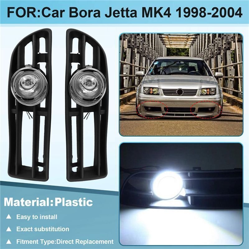 Nebelscheinwerfer-Baugruppe für die Untere Vordere Stoßstange für Bora MK4 1998-2004, Nebelscheinwerfer-Abdeckungsgitter...