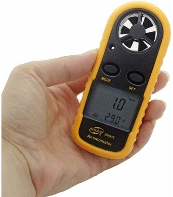 ZVD-Digitales Anemometer, Anemometer mit hintergrundbeleuchtetem LCD-Display, zur Messung von Luftgeschwindigkeit, Lufts...