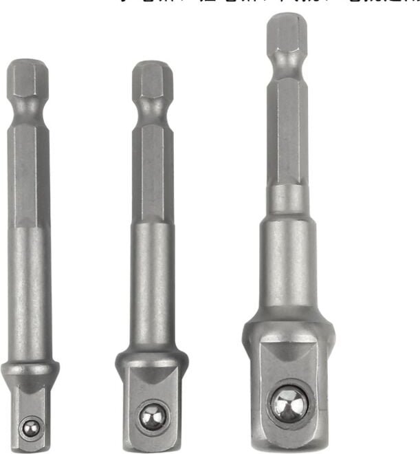 Linghhang - Sechskant-Adapter auf 1/4, 1/2, 3/8 Vierkant – 3-teiliger Innensechskant-Adapter, Stecknuss-Adapter, Stecksc...