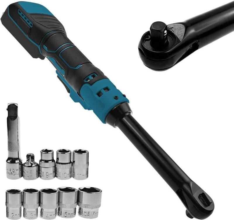 Verlängerter 3/8"-Akku-Ratschenschlüssel für Makita 18V-Akku, 16 cm verlängerter Kopf, 320 U/min, 80 Nm, elektrischer Ra...