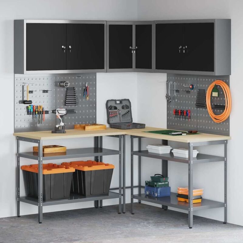 Thumbnail - Werkzeuglagerungstisch Set 10 pcs Schwarz 255 x 55 x 220 cm vidaXL