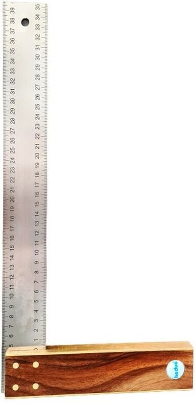 Hedue Tischlerwinkel A040 Nussbaum 400 mm Edelstahlblatt 45 mm Messingbeschlag