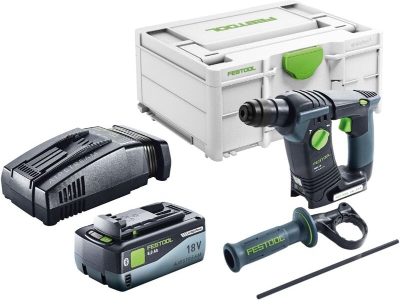 Festool BHC 18-Basic Akku Bohrhammer 18 V 1,8 J SDS Plus Brushless + 1x Akku 8,0 Ah + Schnellladegerät + Systainer