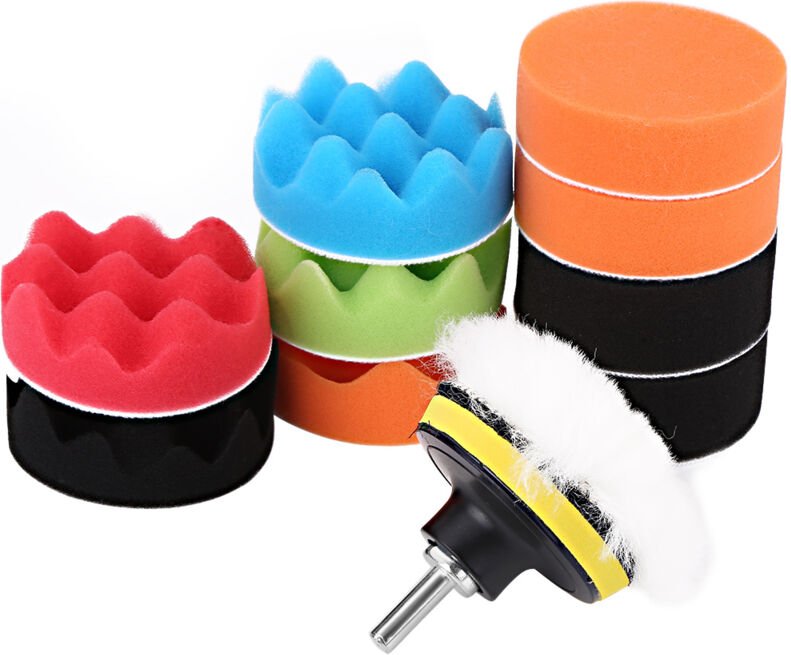 GLOGLOW 12-teiliges 3" Autopolierpad-Set, Polierschwamm-Wachspad-Set für Autopoliermaschinen mit Bohrmaschinenadapter, A...