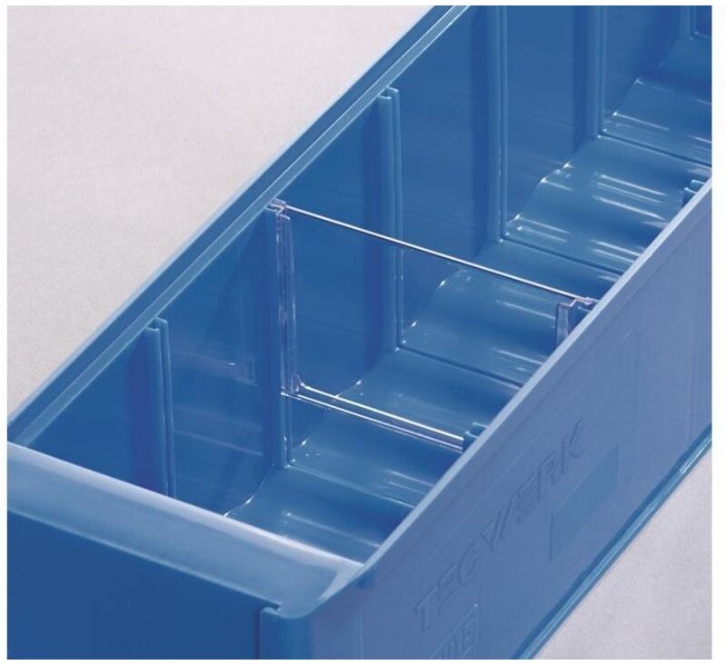 Trennwand für Regalkasten B. 91 mm Styrolux transparent