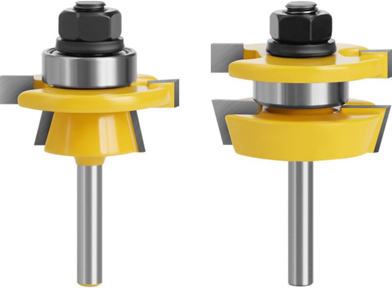 2 Stück Nut- und Federfräser, 8-mm-Schaft, Nutfräser-Set, für die Holzbearbeitung, Fräswerkzeug