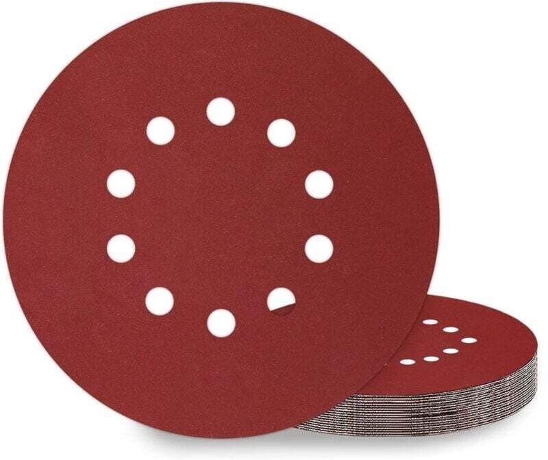 ZVD Schleifscheiben 225mm 10 Stück Körnung P320 10 Löcher Schleifscheiben 225mm rund Schleifpapier für Schleifmaschine
