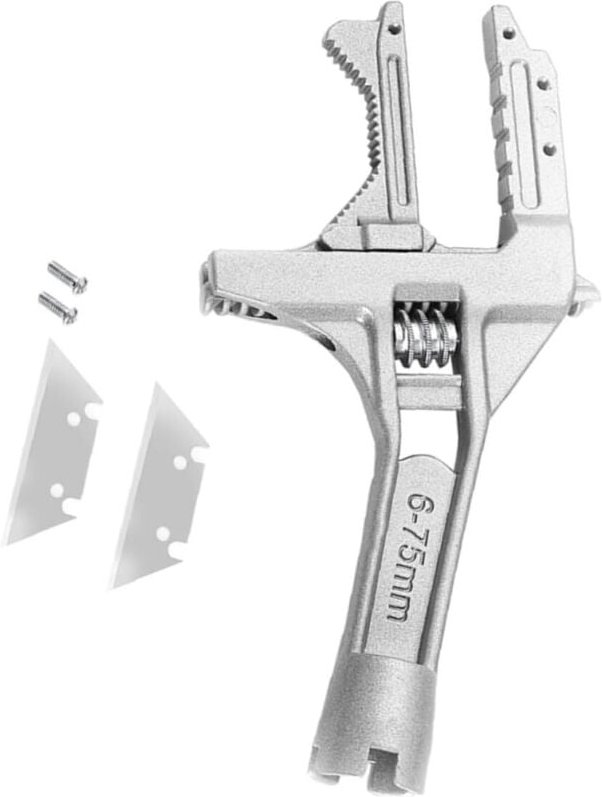 Multifunktionales Reparaturwerkzeug für Badezimmerarmaturen aus Aluminiumlegierung mit kurzem Griff und großer Öffnung