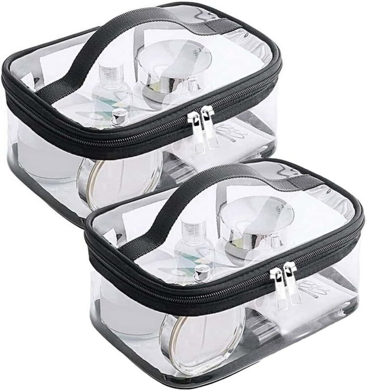 Transparentes Make-up-Set, 2-teiliges Set, transparentes Reise-Make-up-Set, PVC-Flugzeug-Make-up-Set für Kosmetik, Shamp...