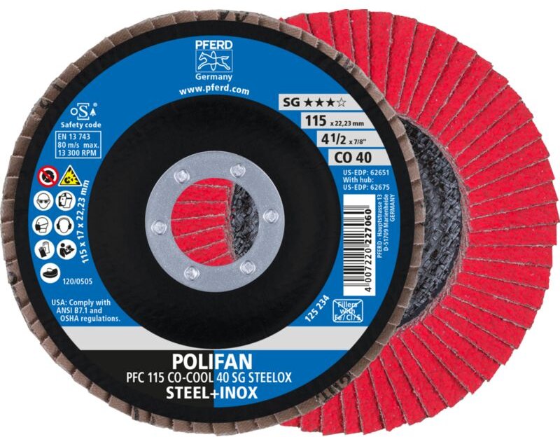 Fächerschleifscheibe sgp-cool gewölbt 115mm CO40 Pferd