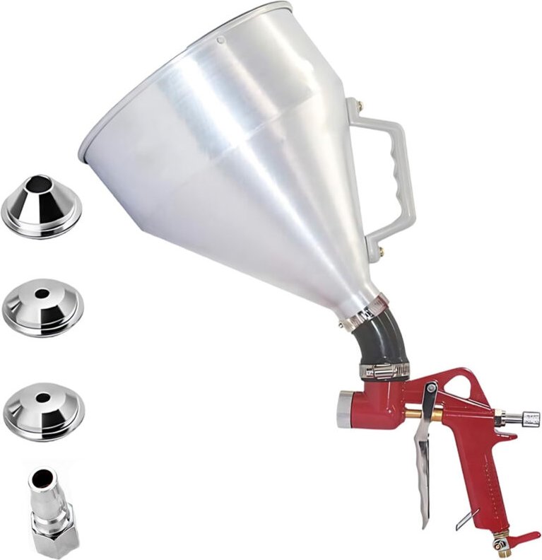 Pneumatische Putzpistole, Farbspritzgerät, pneumatische Putzpistole, 6-Liter-Aluminiumkanister + 3 Düsen zum Streichen v...