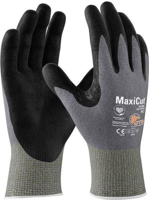 Schnittschutzhandschuhe MaxiCut® Ultra™ 44-4745D Größe 9 hellgrau/schwarz EN 388 PSA-Kategorie II