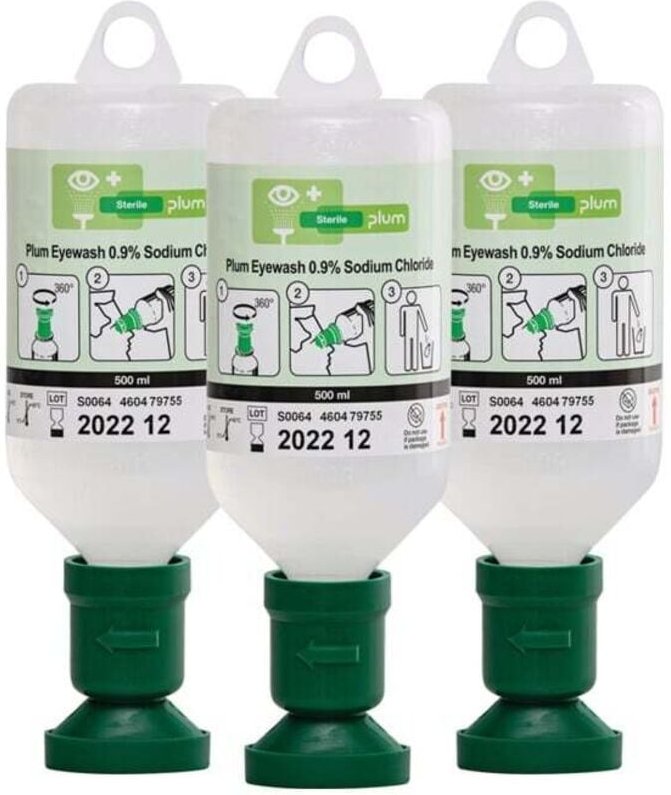 Augenspülflasche 0,5l 3 Jahre (ungeöffnete Flasche) DIN EN15154-4 3 St./Kt.PLUM