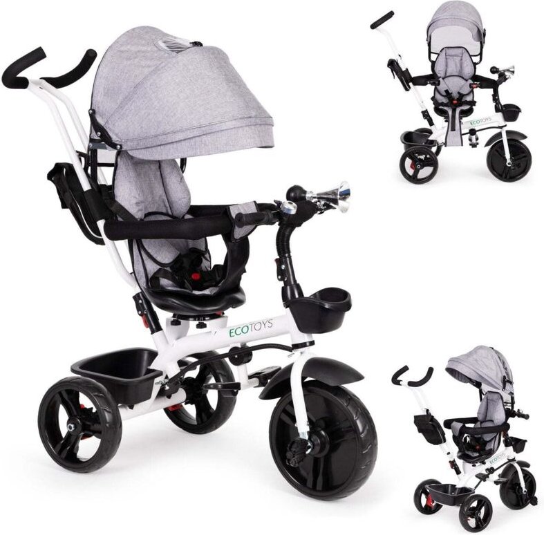 Drehbares dreirad mit 360 verdeck in grau