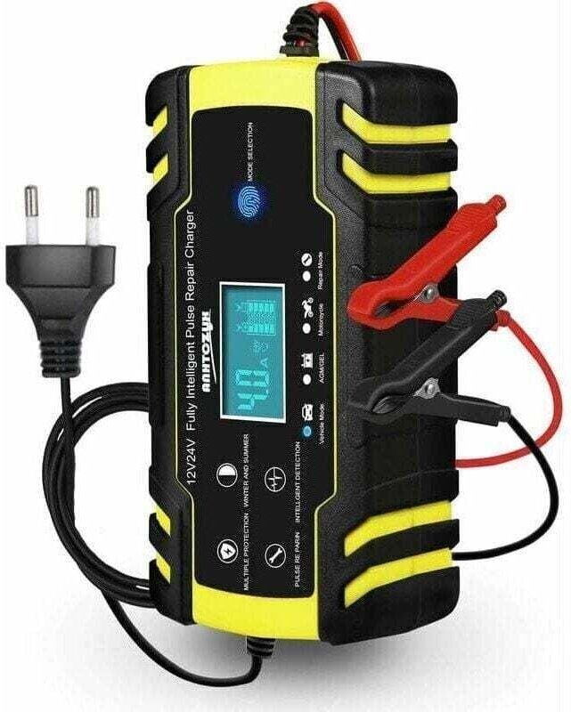 Intelligentes Autobatterieladegerät XU, 12 V 8 A / 24 V 4 A, LCD-Touchscreen, kompatibel mit Auto- und Motorradbatterien...