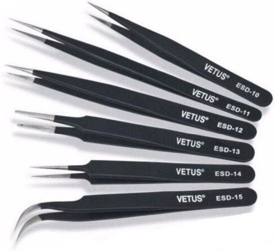 Antistatische Präzisionspinzette (6 Stück) Esd-Pinzette