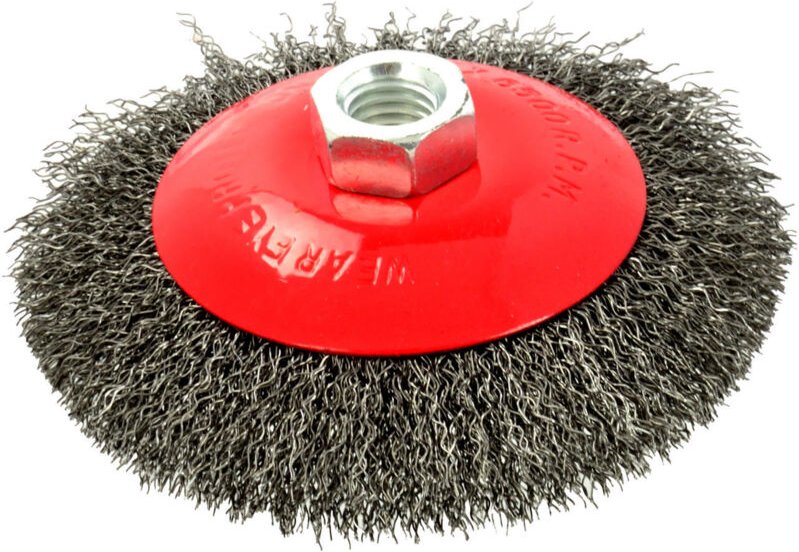 Rotierende Seitendrahtbürste 115mm M14 gewellter Stahldraht G00598