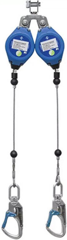 Höhensicherungsgerät mit automatischem Rückzug und Doppelseil 2,5 m - B0IK-A0165