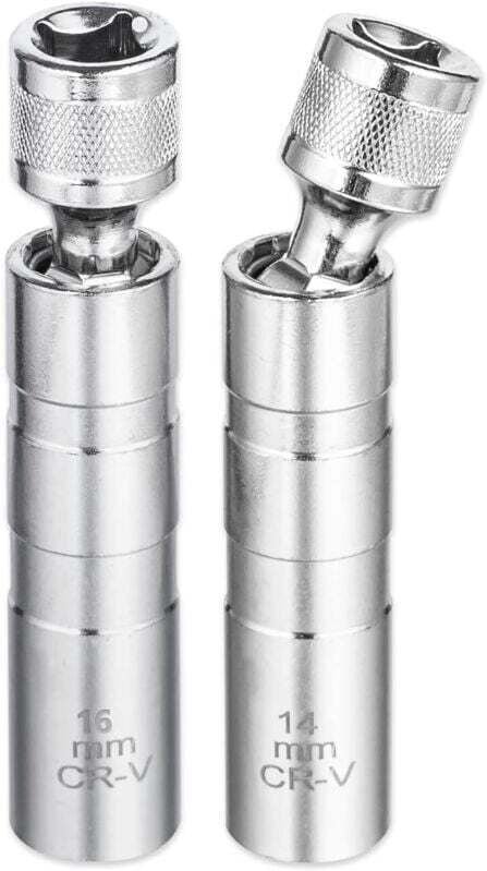 Bussole per candele da 14 mm e 16 mm, 2 chiavi magnetiche per candele, chiave universale per candele a 12 punte con atta...