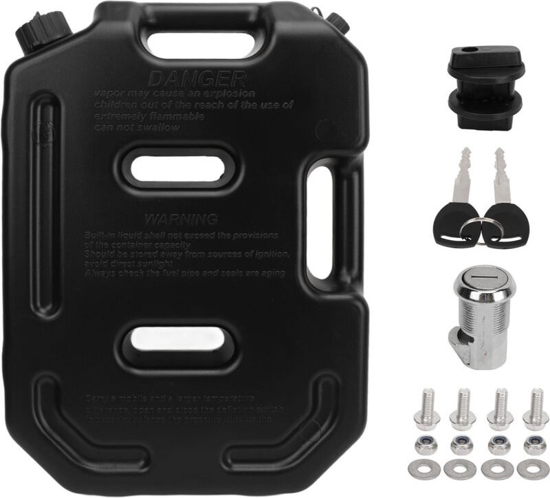 Tbest 10L Vorratsbehälter, stoßfest, Notfall-Ersatzkanister, universell für Motorrad, Geländewagen, SUV, ATV, schwarzes ...