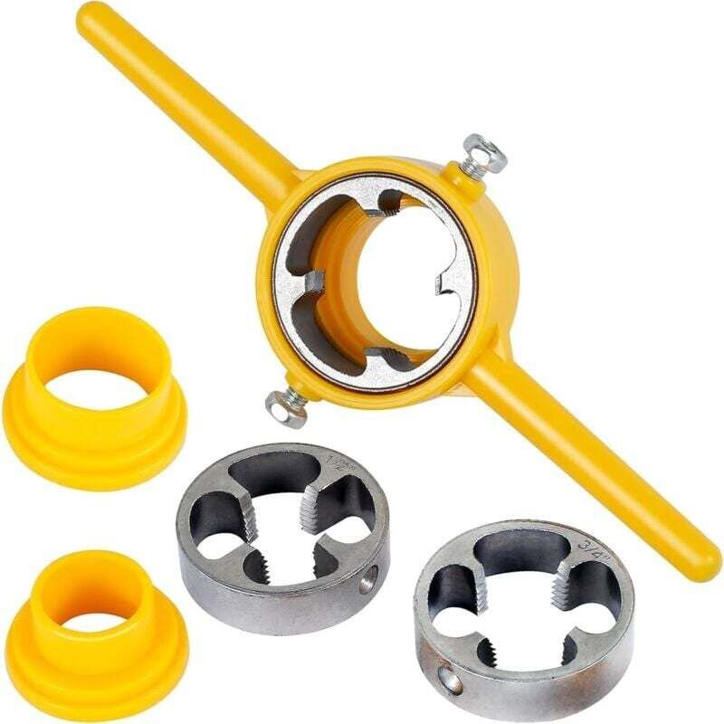 Vtizikl Ensemble de matrices de tuyau PVC NPT ensemble de matrices rondes outil de fabricant de filetage enfileur plombe...