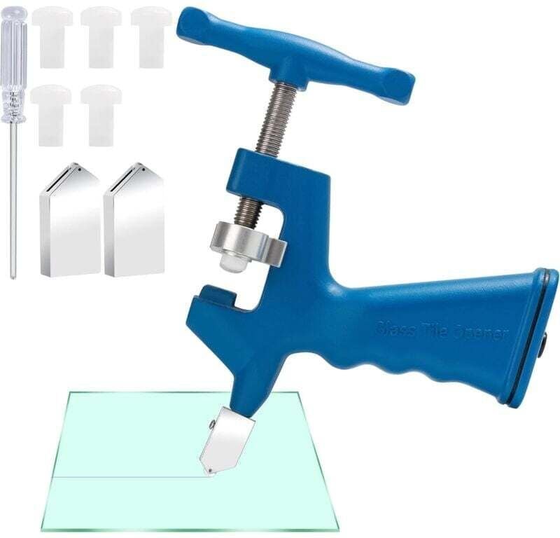 2-in-1-Glasschneider für Glasfliesen und Spiegel, professionelles Glasschneidwerkzeug-Set, Fliesenschneider, DIY-Glassch...
