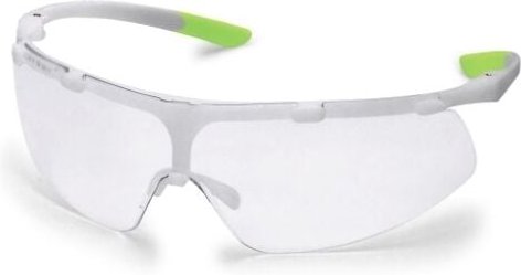 Uvex Super Fit Supravision Excellence Schutzbrille: Transparent/Lime-Weiß