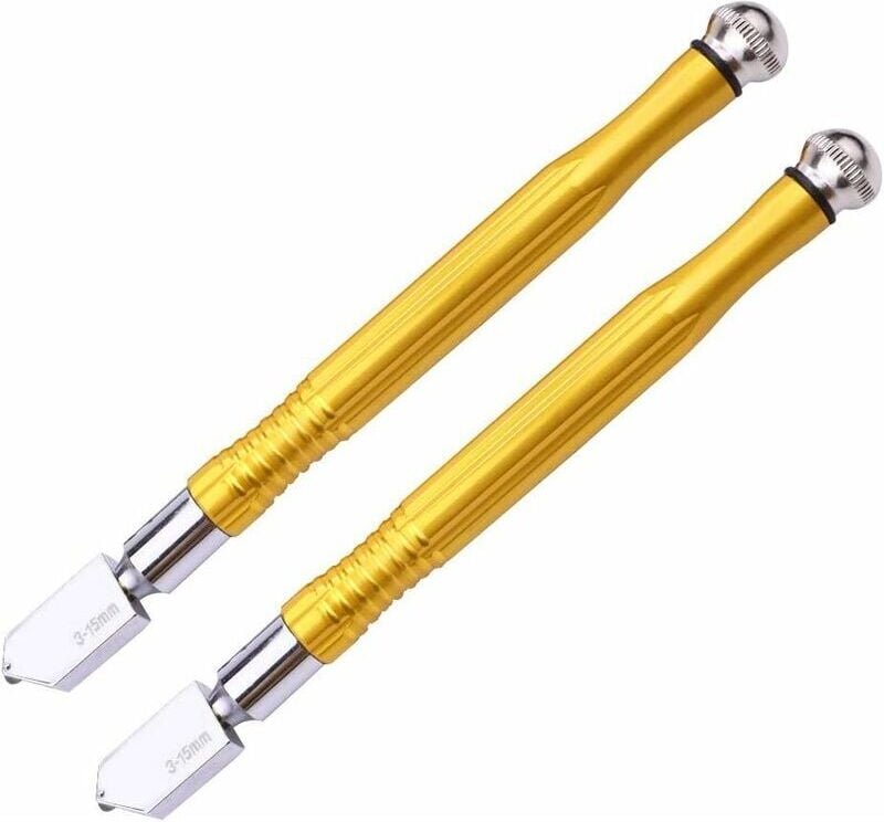Glasschneider, Wolframkarbid, professioneller Hartmetall-Glasschneider, 3–15 mm, für Glasfliesen, Spiegel und Keramik, 2...