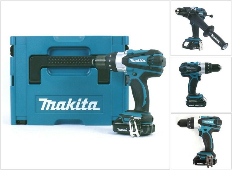 Makita DHP 458 Y1J Akku Schlagbohrschrauber 18V 91Nm im Makpac + 1x 1,5 Ah Akku