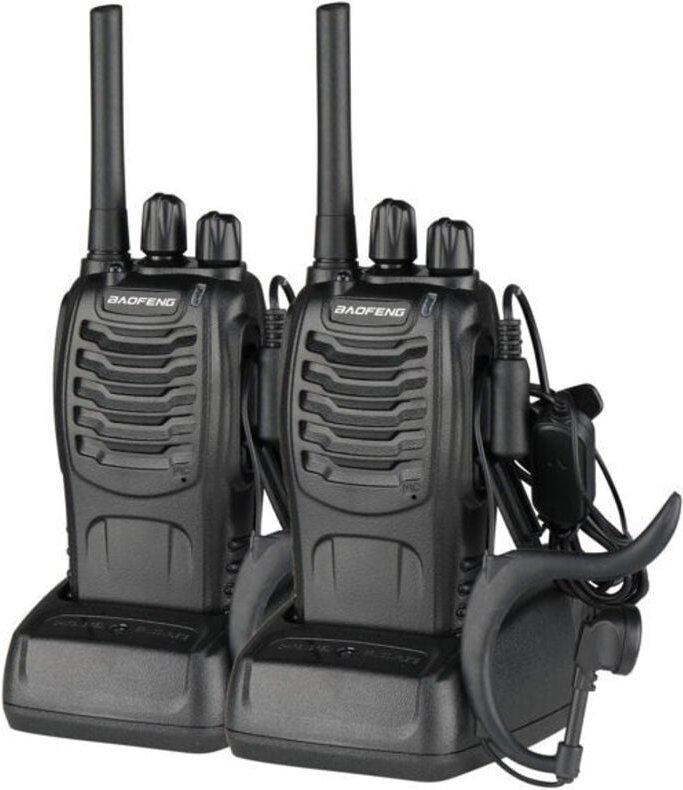 Walkie-Talkie BF-88E, 1500 mAh Akku (extrem lange Laufzeit), EU-Standard, Schwarz