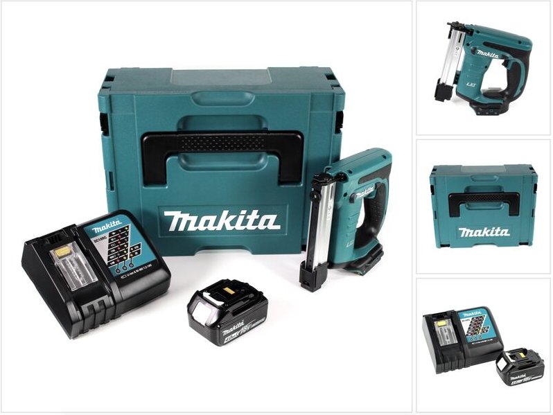 Dst 221 RM1J 18 v Li-ion Akku Tacker im Makpac + 1x bl 1840 b 4,0 Ah Li-Ion Akku + dc 18 rc Ladegerät - Makita