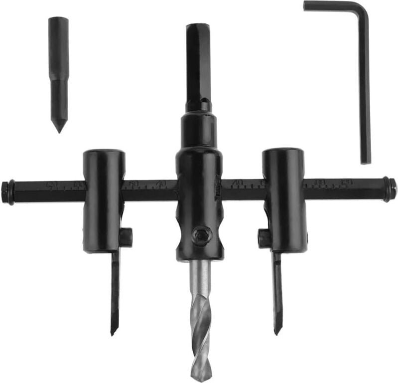 Verstellbarer Ausziehbohrer 30–120 mm, verstellbares Kreissägen-Set, Trockenbaubohrer für Holzrundsägen, Heimwerkerwerkz...
