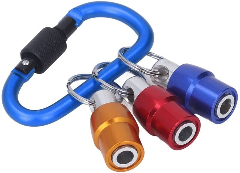 Sechskant-Schraubendreher-Bithalter, 1/4"-Schlüsselring-Bithalter, verchromt, tragbar, schneller Wechsel und robust für ...