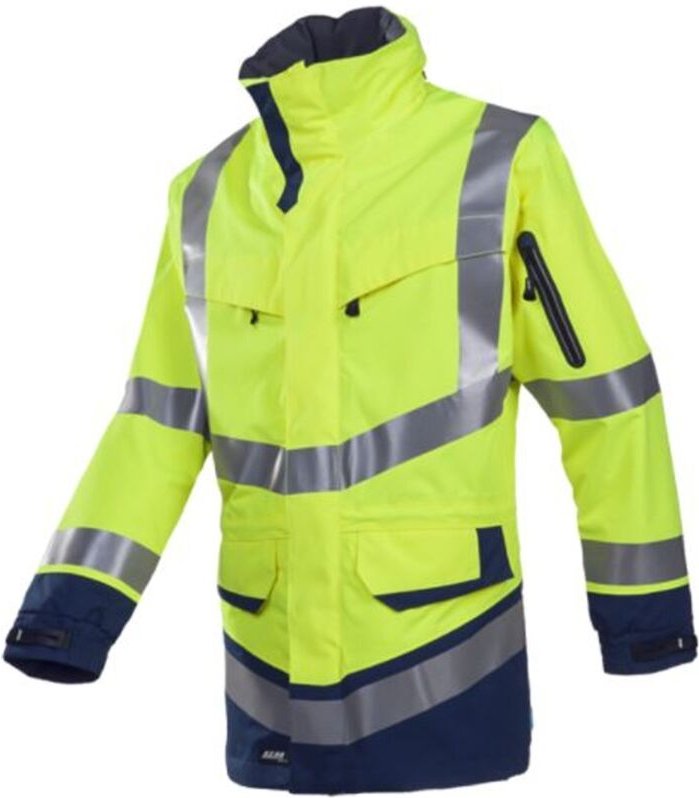 Warnschutz-Regenjacke Windsor Gr. l leuchtgelb/marine - Sioen