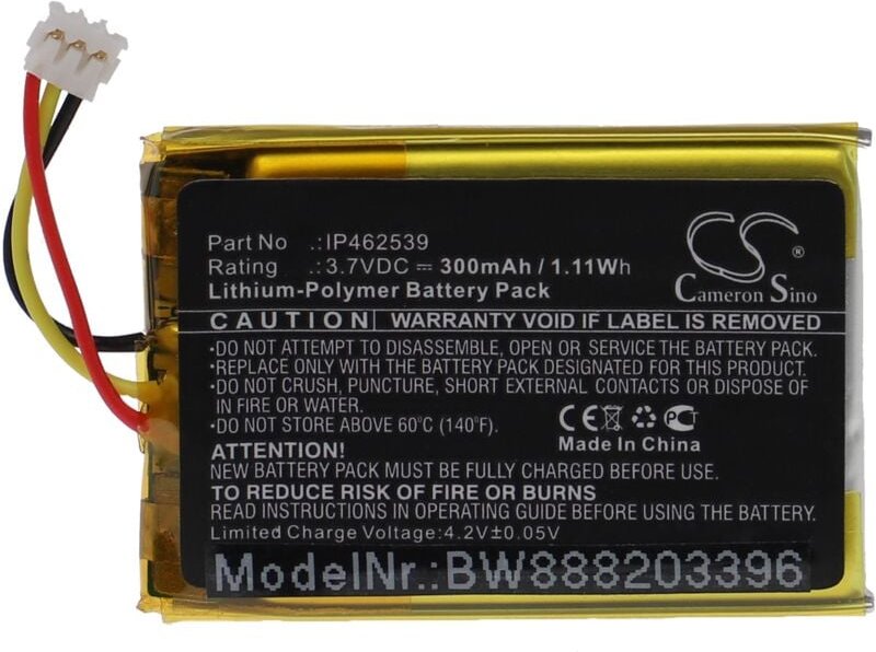 Vhbw - Akku Ersatz für Phonak IP462539 für Medizintechnik (300mAh, 3,7V, Li-Polymer)