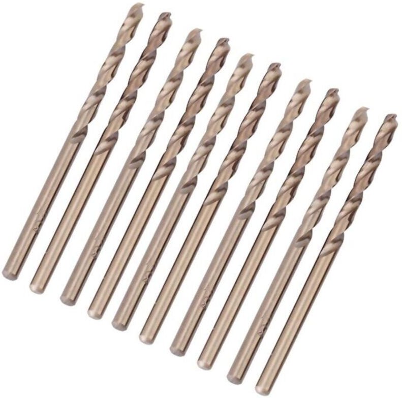 Set mit 10 M35 HSS-Kobalt-Spiralbohrern für Bohrmaschinen, 4,4 mm