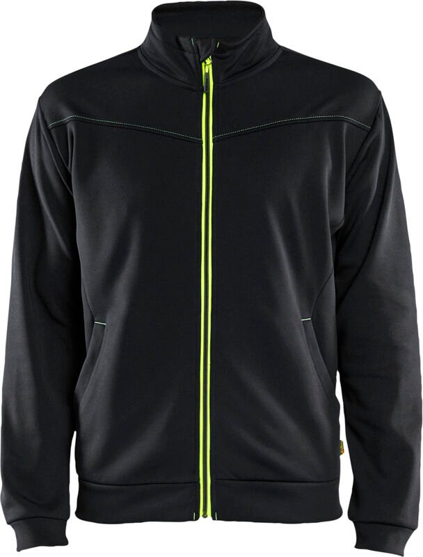 Arbeits-Sweatshirt mit Reißverschluss 3362 – Schwarz/Neongelb 4XL