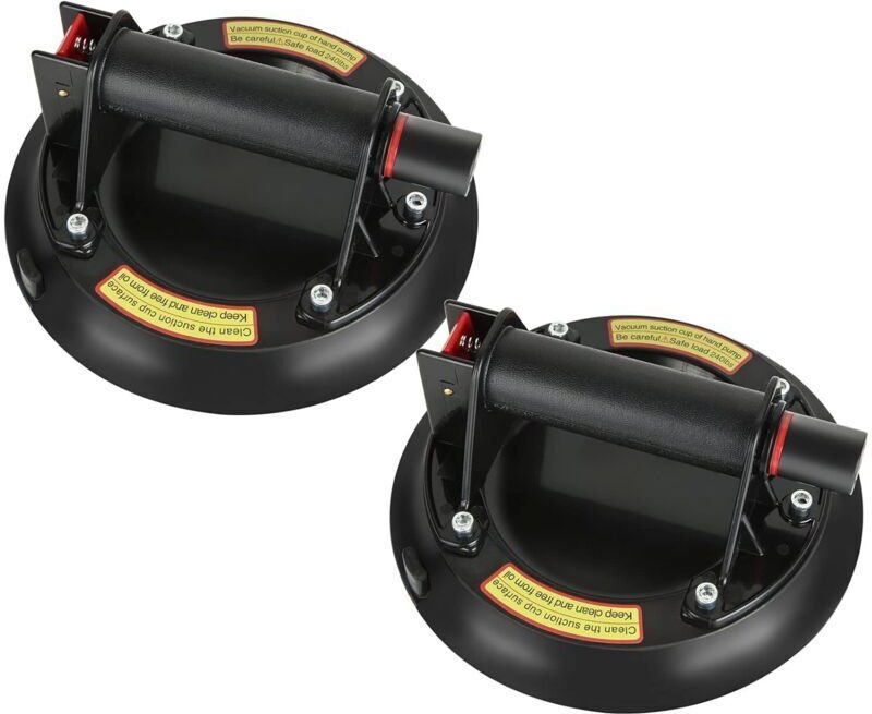 Set mit 2 professionellen Fliesen-Saugnäpfen, 220 kg professioneller Glas-Saugnapf, Vakuum-Glas-Saugnapf zum Bewegen von...