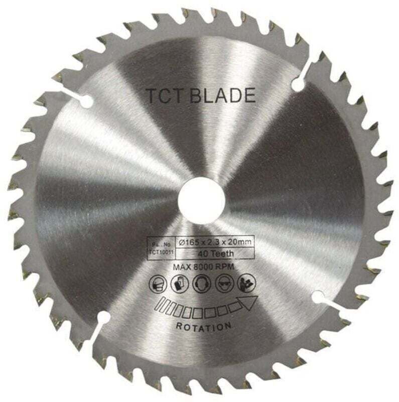 Aiperq - Hoja de sierra circular tct de 165 mm, disco de corte giratorio plateado para cortar madera, 40 dientes