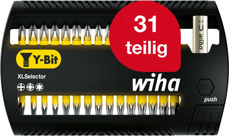 Thumbnail - Bit Set XLSelector Y-Bit 31-tlg. i 25 mm i ph, pz, torx 1/4' C6,3 i magnetischer Bithalter i Verschrauben von Schrauben ...
