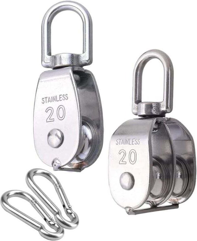 Zweiteilige Seilrolle, Rolle aus Edelstahl 304, Tragfähigkeit 75 kg für Hebeseile, Schiff