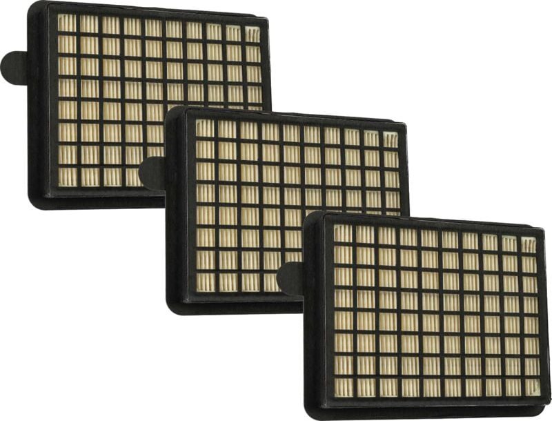 3x Staubsaugerfilter Ersatz für Fakir 2018085, 36 14 085 für Staubsauger - HEPA-Filter/Faltenfilter Schwarz Weiß - Vhbw