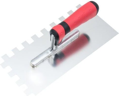 Zahnglättekelle 280 x 130 mm Zahnung 15 x 15 mm mit Zwei-Komponentengriff Fliesenwerkzeug
