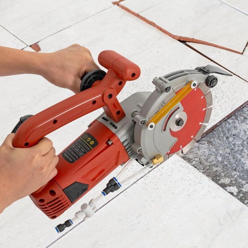 Betonsäge Elektrische Steinsäge 4800W Nassschneider Pflastersteine 5000 R/min Wand-Schneidemaschine Elektrische Staubfre...