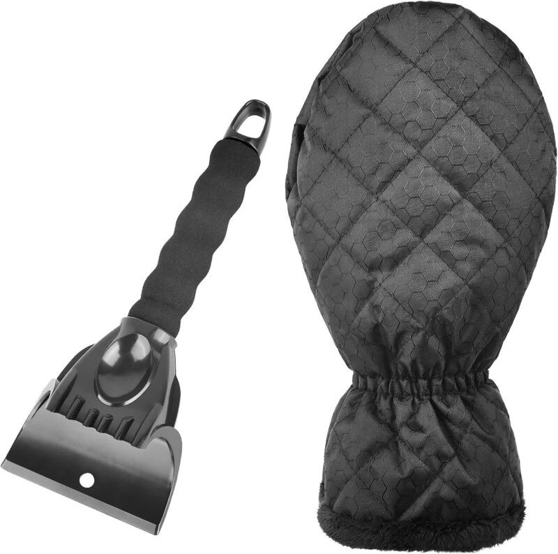 Eiskratzer mit Handschuh für Autowindschutzscheiben zum Enteisen und Schneeräumen