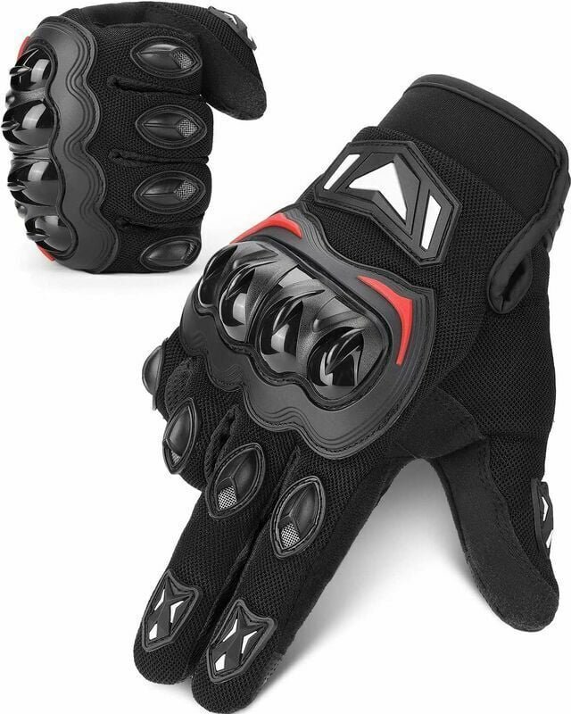 Aiperq - CE-geprüfte 2KP-Motorradhandschuhe, atmungsaktive Vollfinger-Touchscreen-Motorradhandschuhe für Herren für Moto...