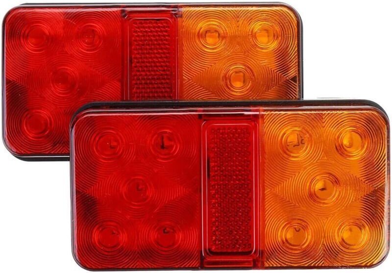 2er-Pack 12V LED-Rückleuchten, multifunktionale Bremsleuchten, universelle LED-Anhängerleuchten für Wohnwagen, LKW, Trak...