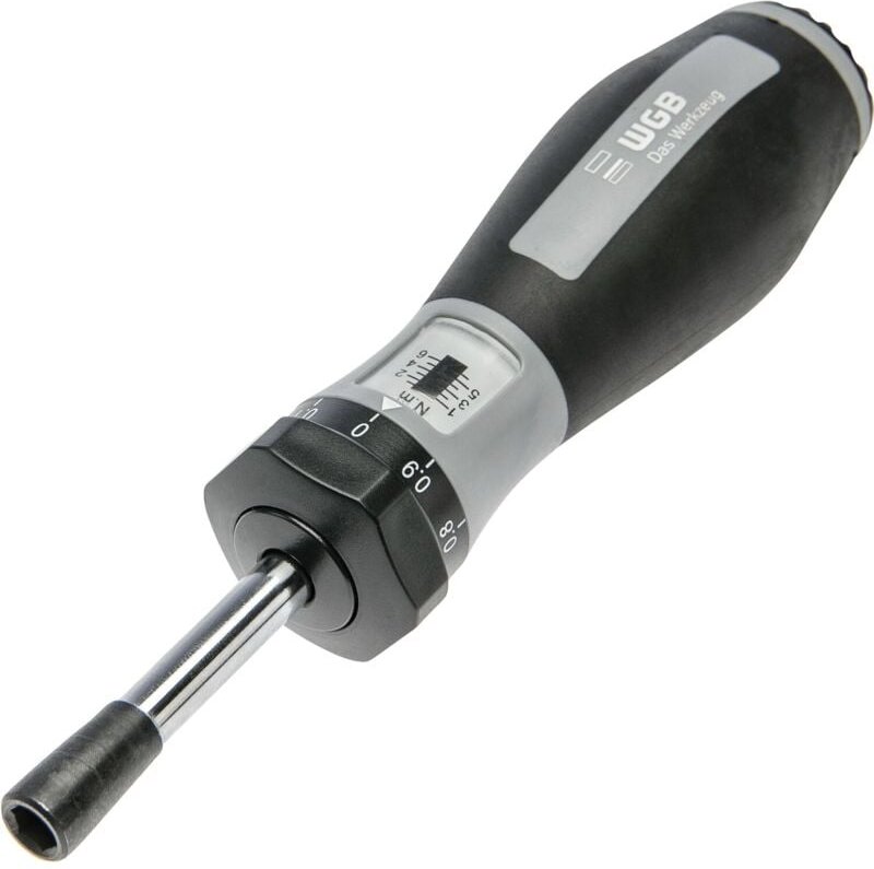 WGB Drehmoment Schraubendreher 1-6 Nm mit Softgrip-Griff & Doppelskala, einfach und komfortabel, 1/4 Zoll sechskant