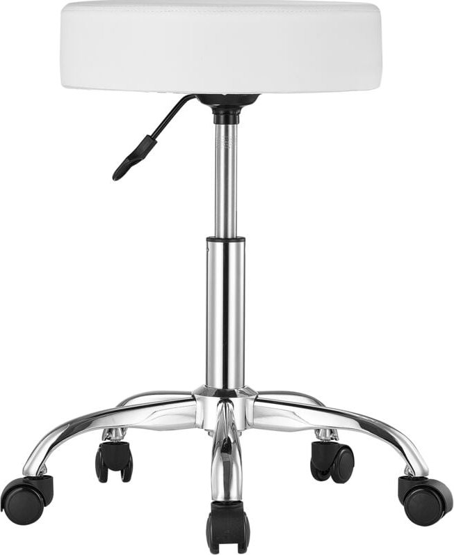 Mophorn Rollhocker mit Rädern – 204 kg Tragkraft, rund, höhenverstellbar, verdicktes PU-Leder, Drehhocker für Salon, Spa...